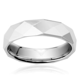 Tungsten Carbide Faceted High Polish Ring Men's Rings