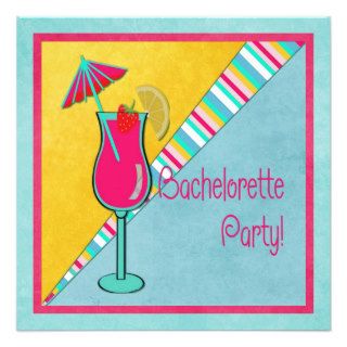 Colorful Beachtime Bachelorette Party Personalized Announcement