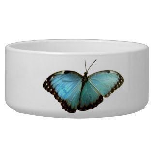 Turquoise Butterfly Dog Bowls