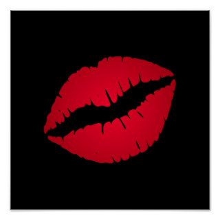 Rich Red Lipstick Print