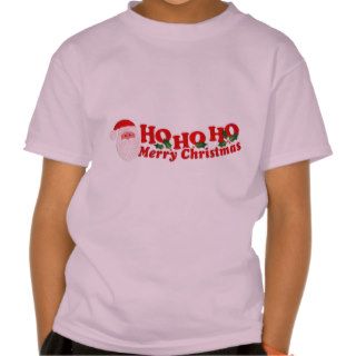 Ho Ho Ho Merry Christmas kids pink t shirt