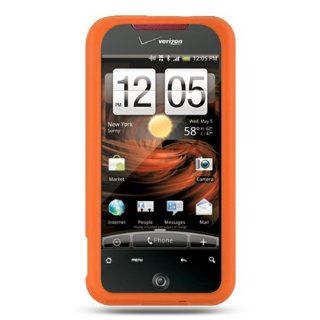 Silicone Skin Cover for HTC DROID Incredible, Orange Cell Phones & Accessories