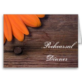 Rustic Orange Daisy Country Rehearsal Dinner Cards