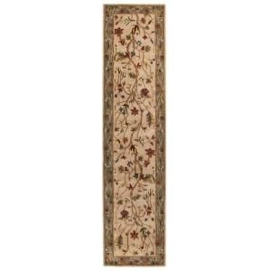 Home Decorators Collection AntoInette Wembley Beige and Sage 2 ft. 9 in. x 14 ft. Runner 0006350620