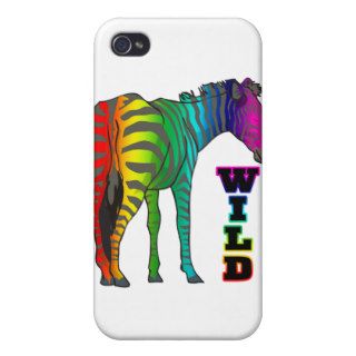 wild rainbow zebra case for iPhone 4