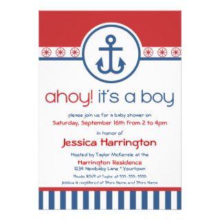 Nautical Anchor Baby Shower Invitations