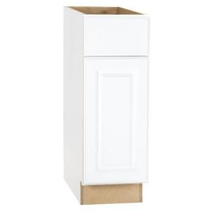 Hampton Bay 12x34.5x24 in. Base Cabinet with Ball Bearing Drawer Glides in Satin White KB12 SW