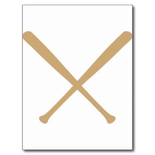 baseball bats crossed post card