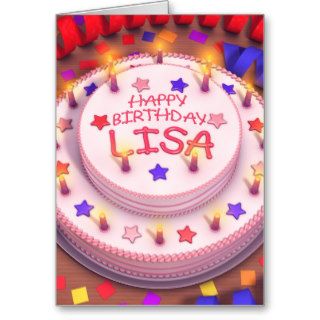 Lisa's Birthday Cake Greeting Card