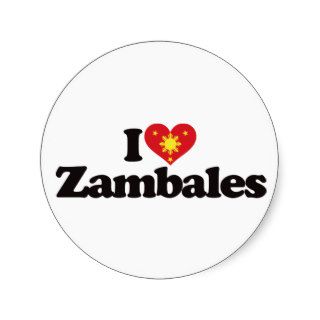 I Love Zambales Round Stickers