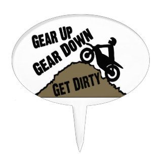 Gear Up Gear Down Dirt Bike Rider Cake Toppers