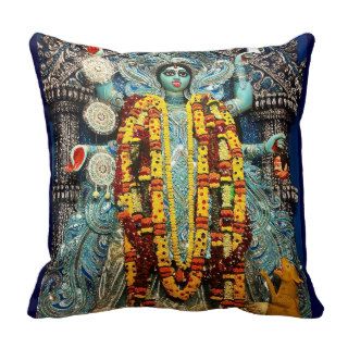 Kali Kalika Hindu Tantra Yoga Goddess Deity Shrine Throw Pillows