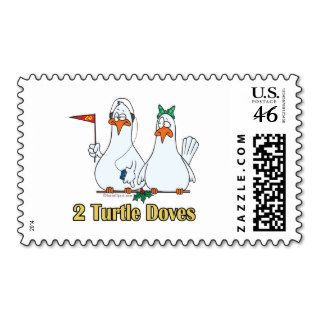 two turtle doves second 2nd day of christmas postage stamp
