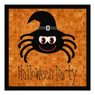 Cute Cartoon Halloween Spider Personalized Announcement