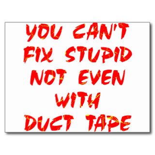 You Can't Fix Stupid Not Even With Duct Tape Post Card
