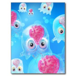 Cute Cartoon Jellyfish Postcards