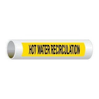 ASME A13.1 Hot Water Recirculation Label PIPE 23665 BLKonYLW Water  Business And Store Signs 