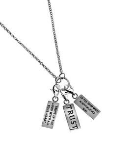 Christian Womens Stainless Steel Abstinence "Trust   Proverbs 35, 6" Silver Hang Charm Chastity Necklace on a 18" Silver Chain for Girls   Girls Purity Necklace Jewelry