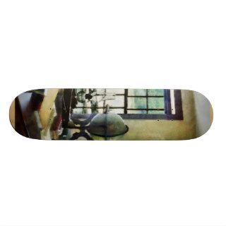 Globe, Books and Lamps Skate Deck