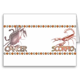Cancer Scorpio zodiac friendship by Valxart Greeting Cards