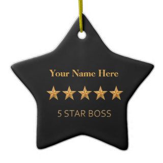 Boss Five 5 Star Award Christmas Star Ornament