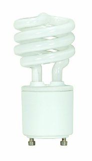 Satco S8203 13 Watt (60 Watt) 800 Lumens Mini Spiral CFL Soft White 2700K GU24 Base Light Bulb   Compact Fluorescent Bulbs  