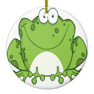 Happy Frog Cartoon Character Christmas Ornament