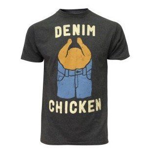 It's Always Sunny In Philadelphia Denim Chicken Charcoal Heather Mens T shirt (Adult XX Large) Clothing