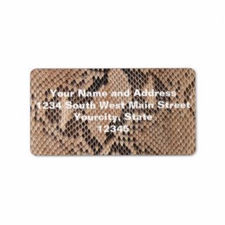Brown Snakeskin Look Personalized Address Labels
