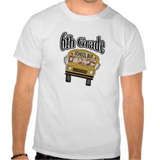 School Bus with Kids 6th  Grade T shirt
