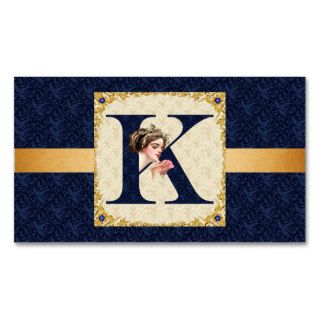 Victorian Lady Letter K Business Cards