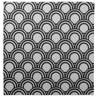 Retro Black and White Art Deco Abstract Pattern Printed Napkins