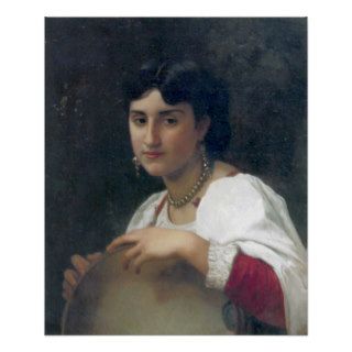 Bouguereau   L'Italienne au Tambourin Poster