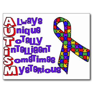 Autism Awareness Post Cards