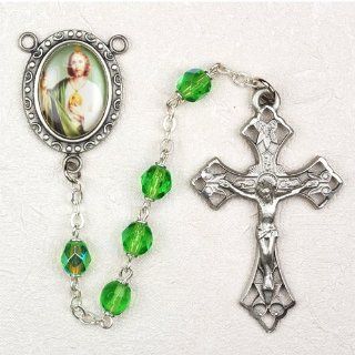 6MM GREEN ST. JUDE ROSARY  Gifts And Occasions  