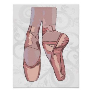 Ballet Slippers Toe Shoes Print