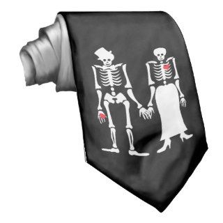 Skeleton Bride & Groom Couple Tie