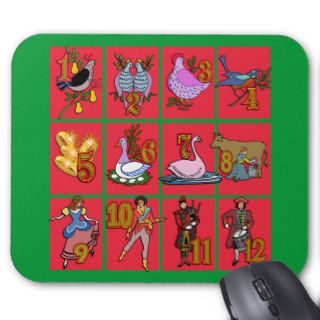 12 Days of Christmas T shirts, Apparel, Gifts Mouse Pad