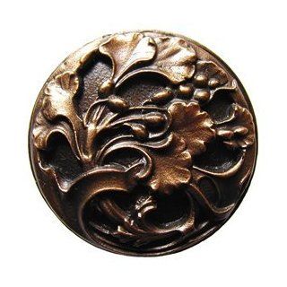 Notting Hill NHK 102 BZ, Florid Leaves Knob in Antique Solid Bronze,   Cabinet And Furniture Knobs  