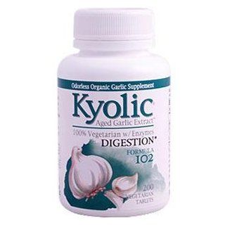 Wakunaga   Kyolic, Aged Garlic Extract, Digestion, Formula 102, 200 Veggie Tabs Health & Personal Care