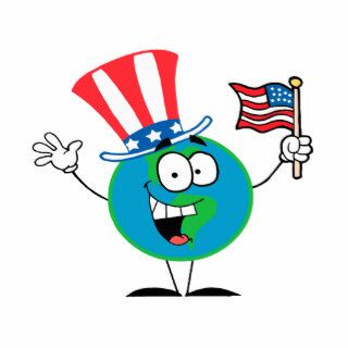 cute patriotic globe cartoon usa cut outs