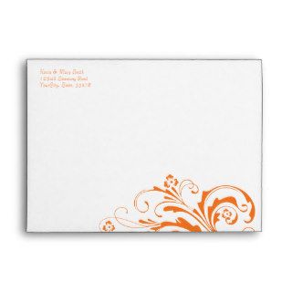 Orange and White Floral Chic Envelope