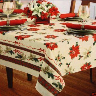 60" X 104" Traditional Christmas Holiday Tablecloth Sale   Home And Garden Products