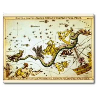 Postcard Vintage Star Map   Constellation Atlas