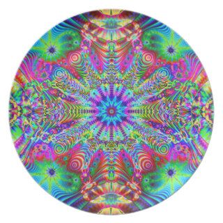 Cosmic Creatrip   Psychedelic trippy design Party Plate