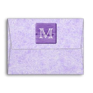 Custom Monogram Letter. Picture of Purple Wood. Envelopes