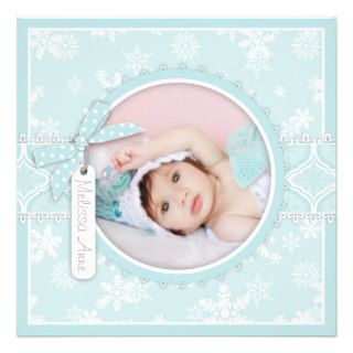 Winter Snowflake Birth Announcement Photo Card