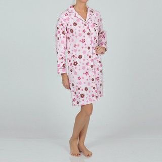 La Cera Women's Plus Size Pink Nightgown La Cera Intimates
