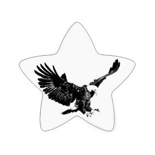 Black & White Eagle Star Sticker