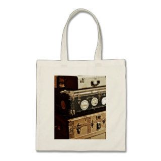 Stacked Vintage Travel Cases Canvas Bag